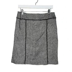 Merona women's metallic black and gray knee length skirt wool blend size 8